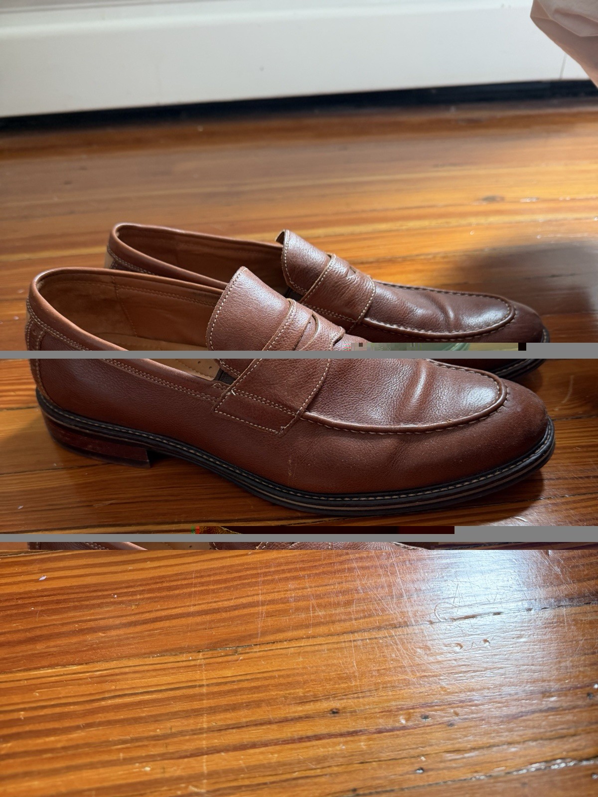 Johnston & Murphy Sheepskin Loafers Brown Leather Men’s 10.5