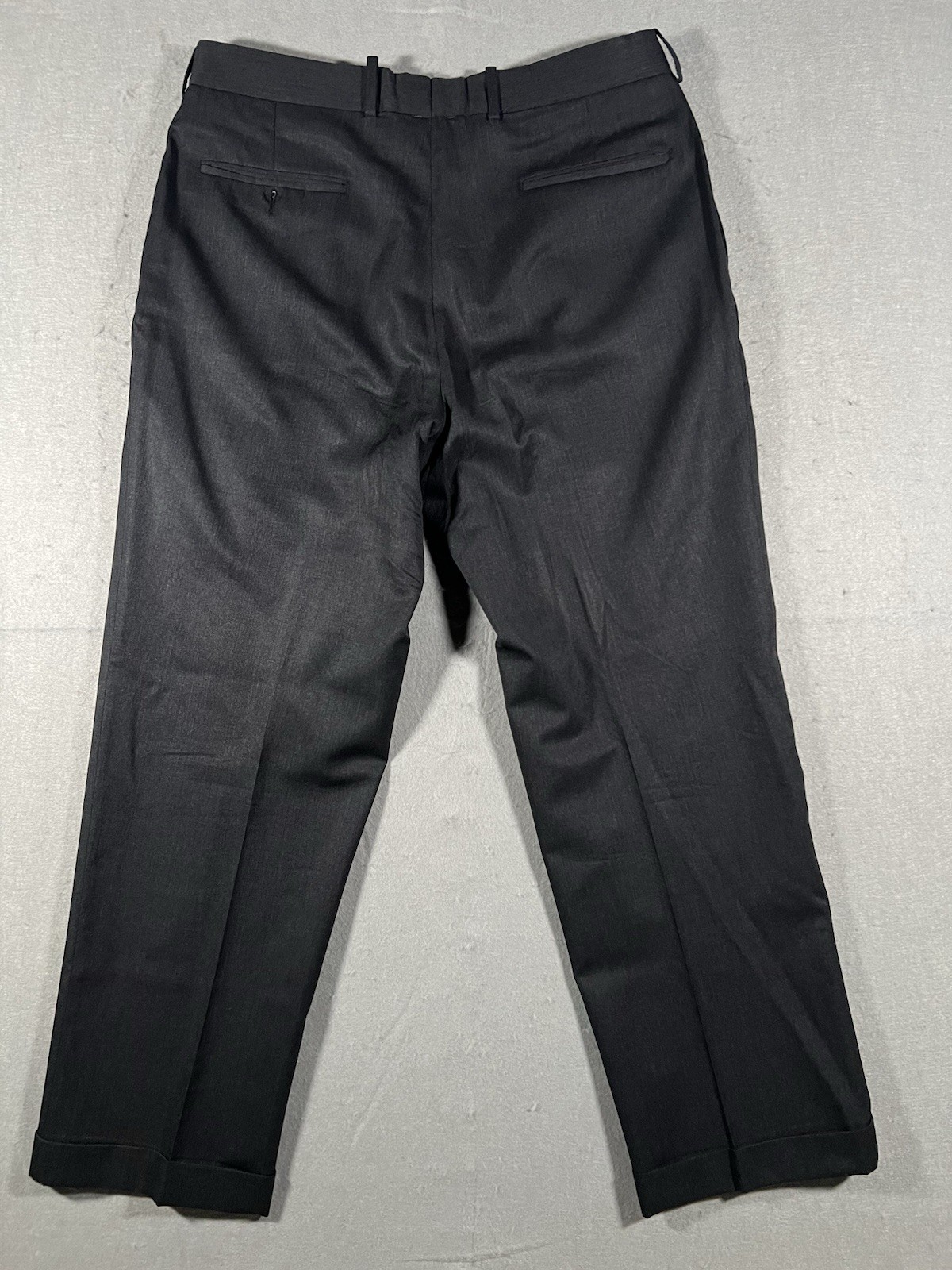 Tom James Men’s 34S Wool Dress Pants Executive Collection Tailored Gray Formal