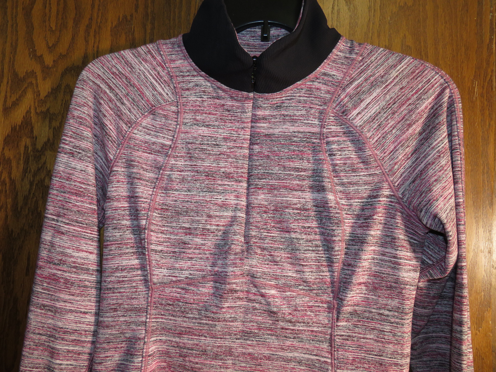 Lululemon 6 Runderful Half Zip Space Dye Camo Berry Rumble Red Black EUC!