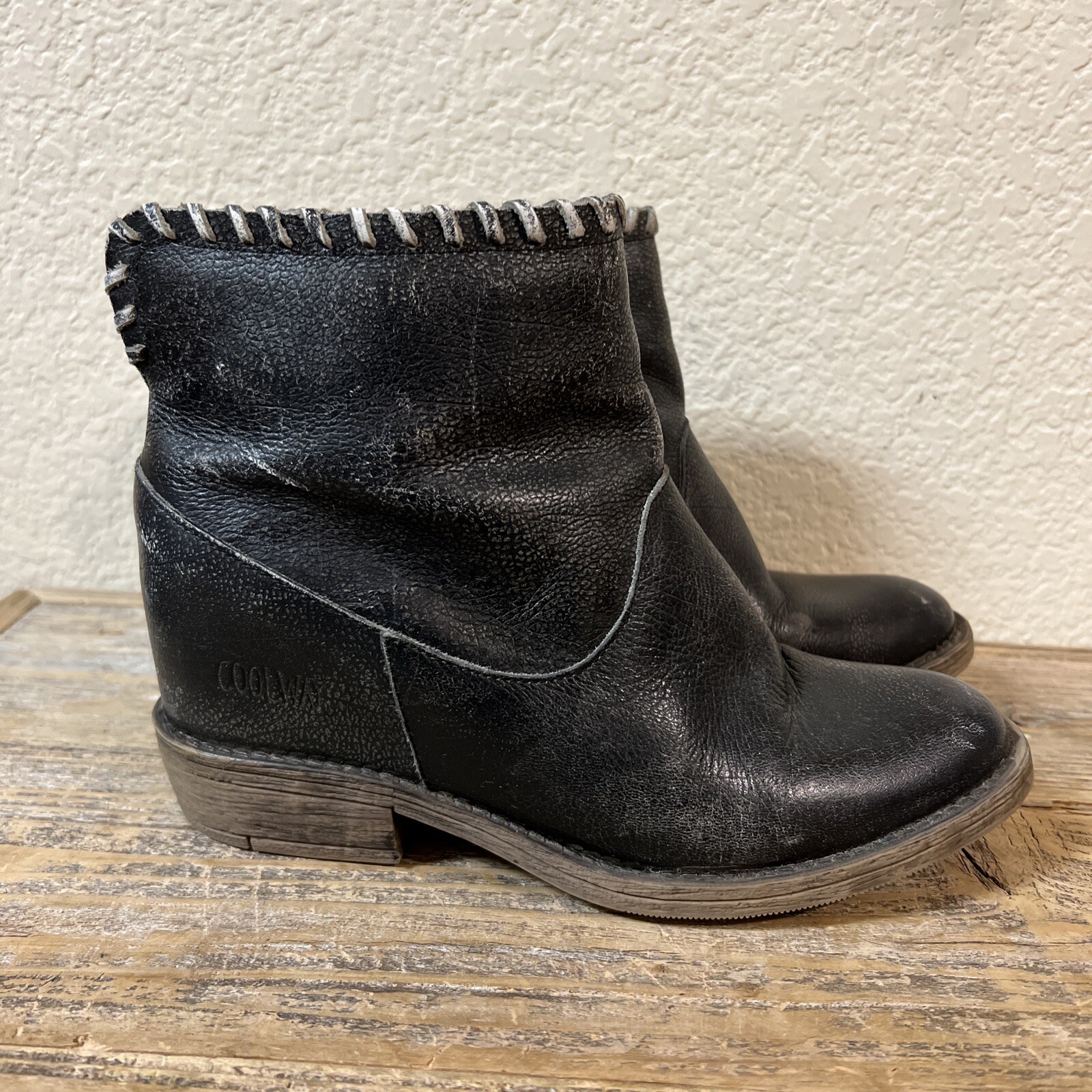COOL WAY MOROCCO BOOTS DISTRESSED PEWTER LEATHER 39 US 8-8.5