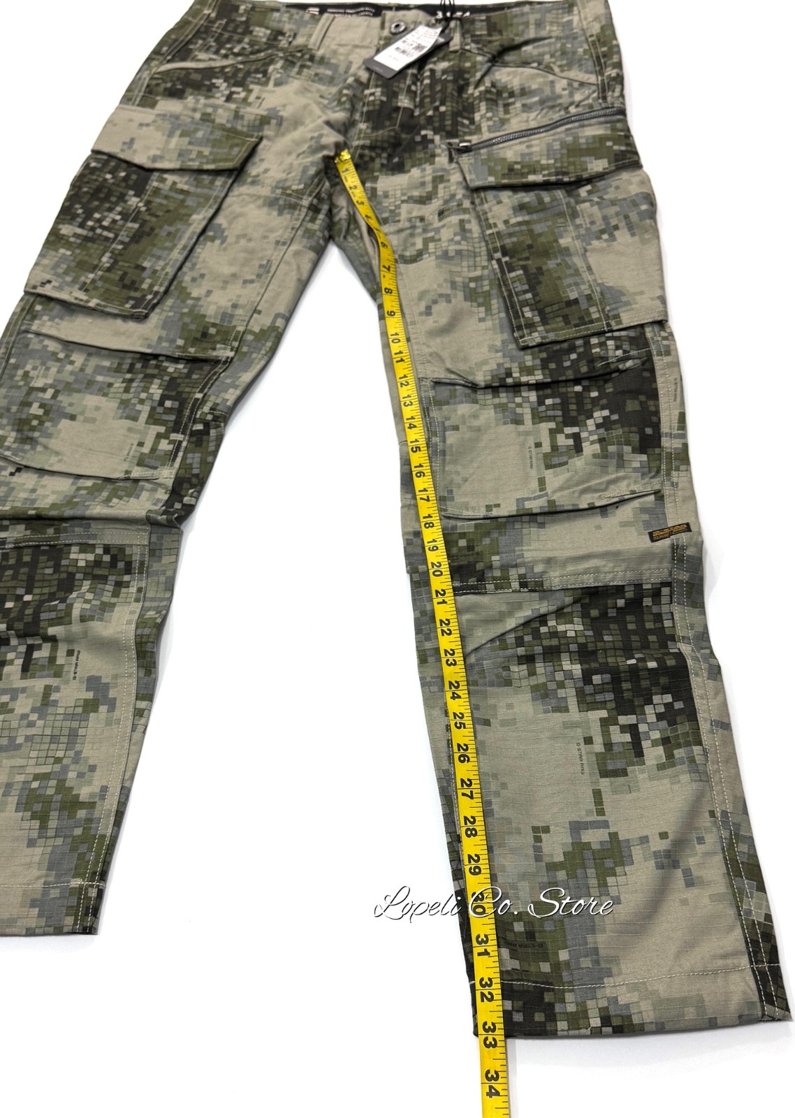 G Star Raw Rovic Zip 3D Digi Camo Elephant Skin Pants Green 34×34