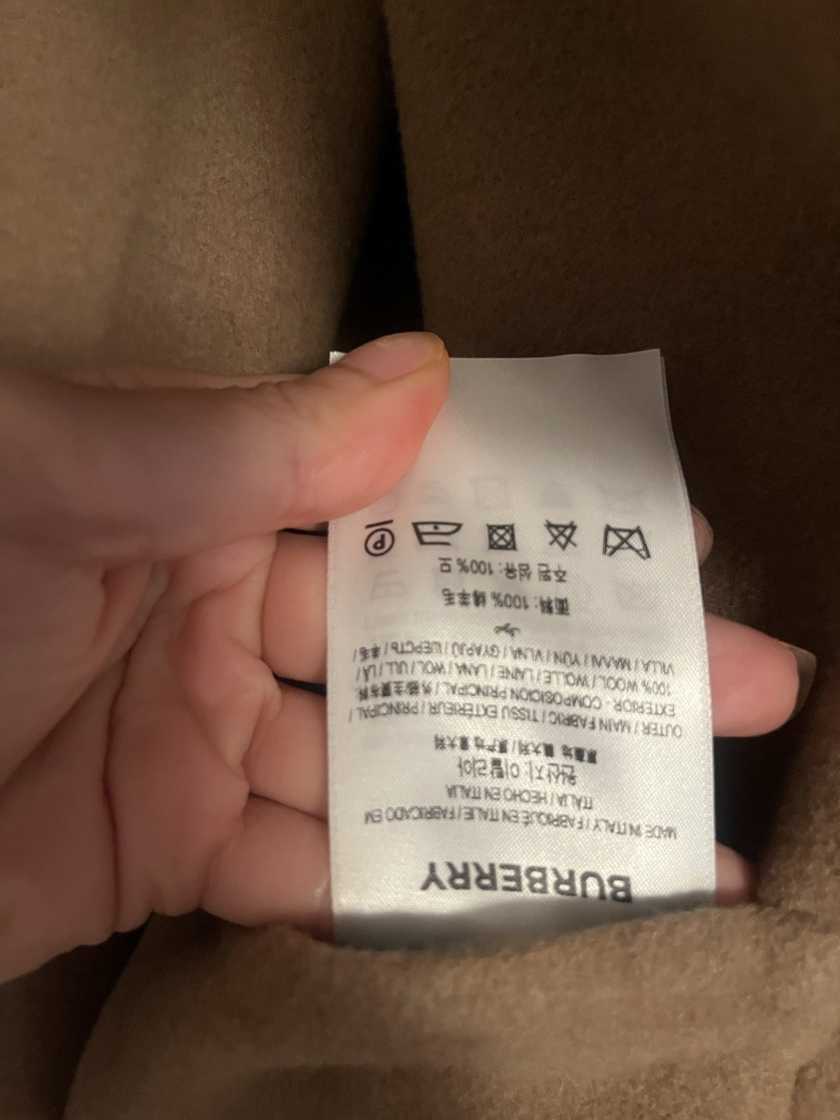 Burberry Camel Reversible Trench Coat with 100% Wool Size 2
