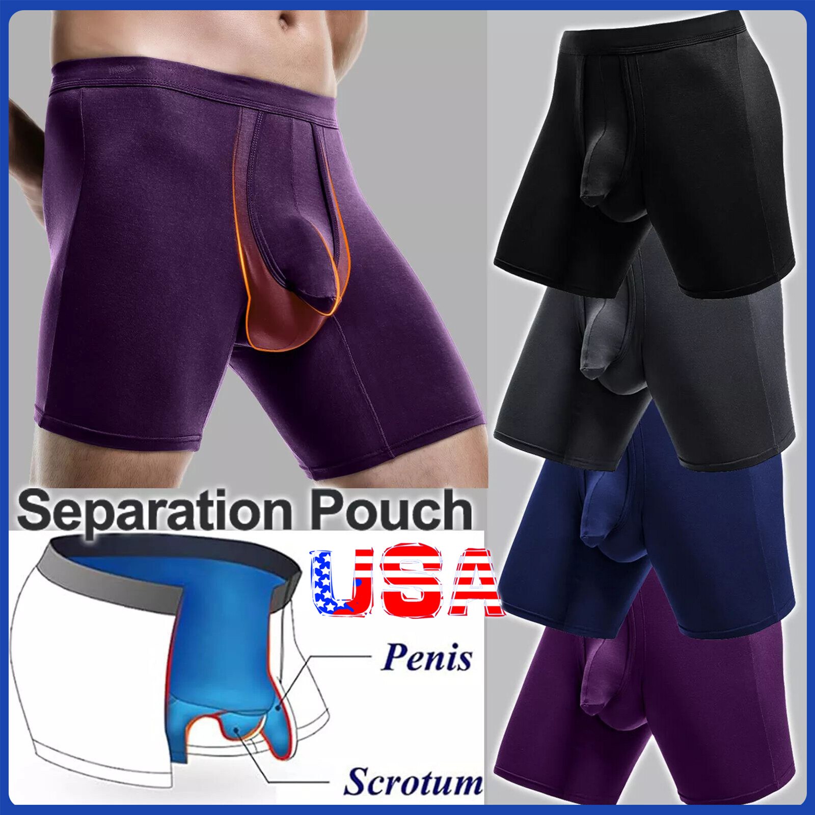 Men’s Underwear Boxer Briefs, Cool Comfort Moisture-wicking Breathable Underwear