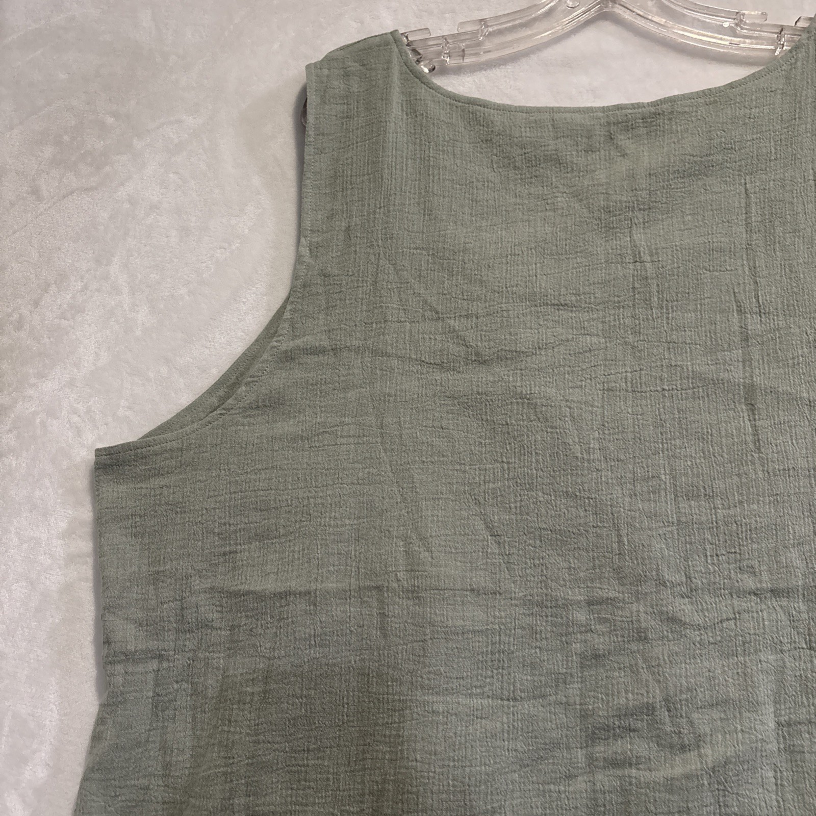 Soft Surroundings Cotton Gauze Layered Tank Top Asymmetric Hem Lagenlook 2X
