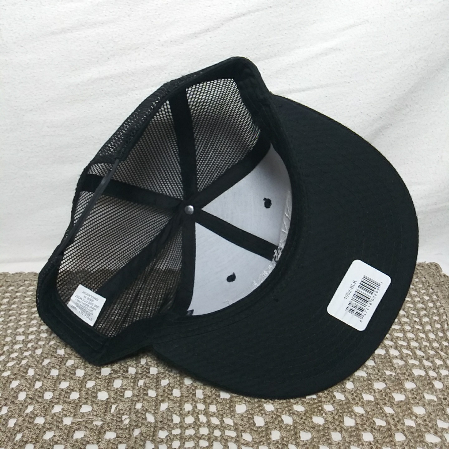 Decky Snapback Hat Patriot Paramotor Mesh Back Black Flat Bill