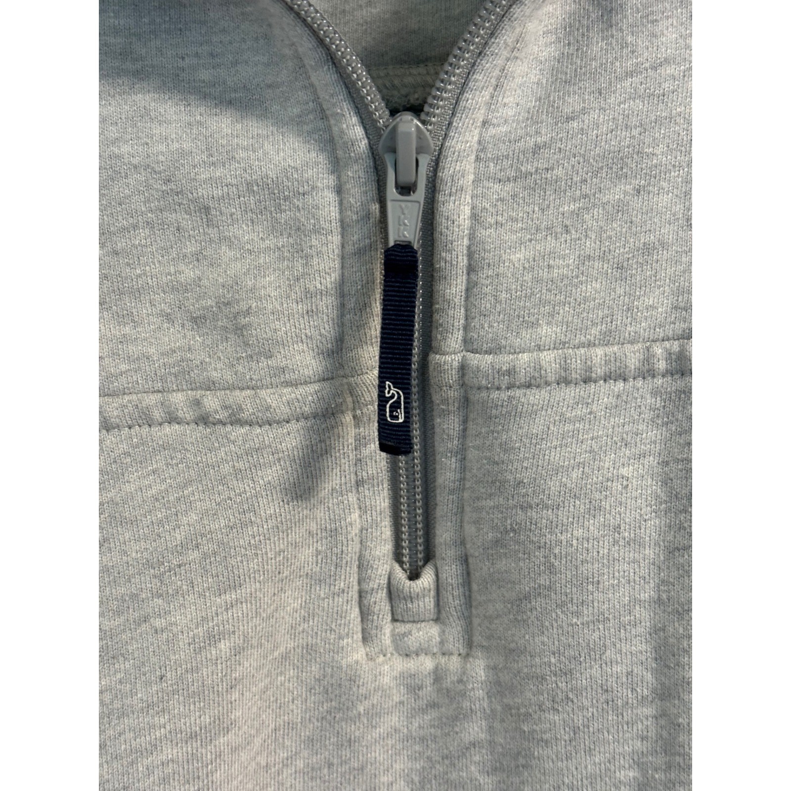 Vineyard Vines Womens XL Gray Quarter Zip Pullover Canvas Shoulder Patch Sweater
