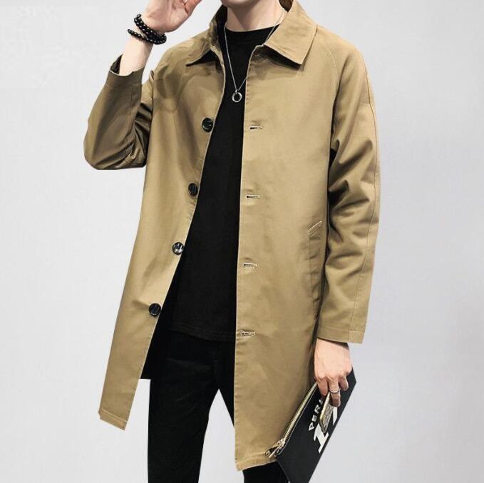 New Men’s Trench Coats Casual Hooded Jacket Long outwear Spring/ Fall Jackets