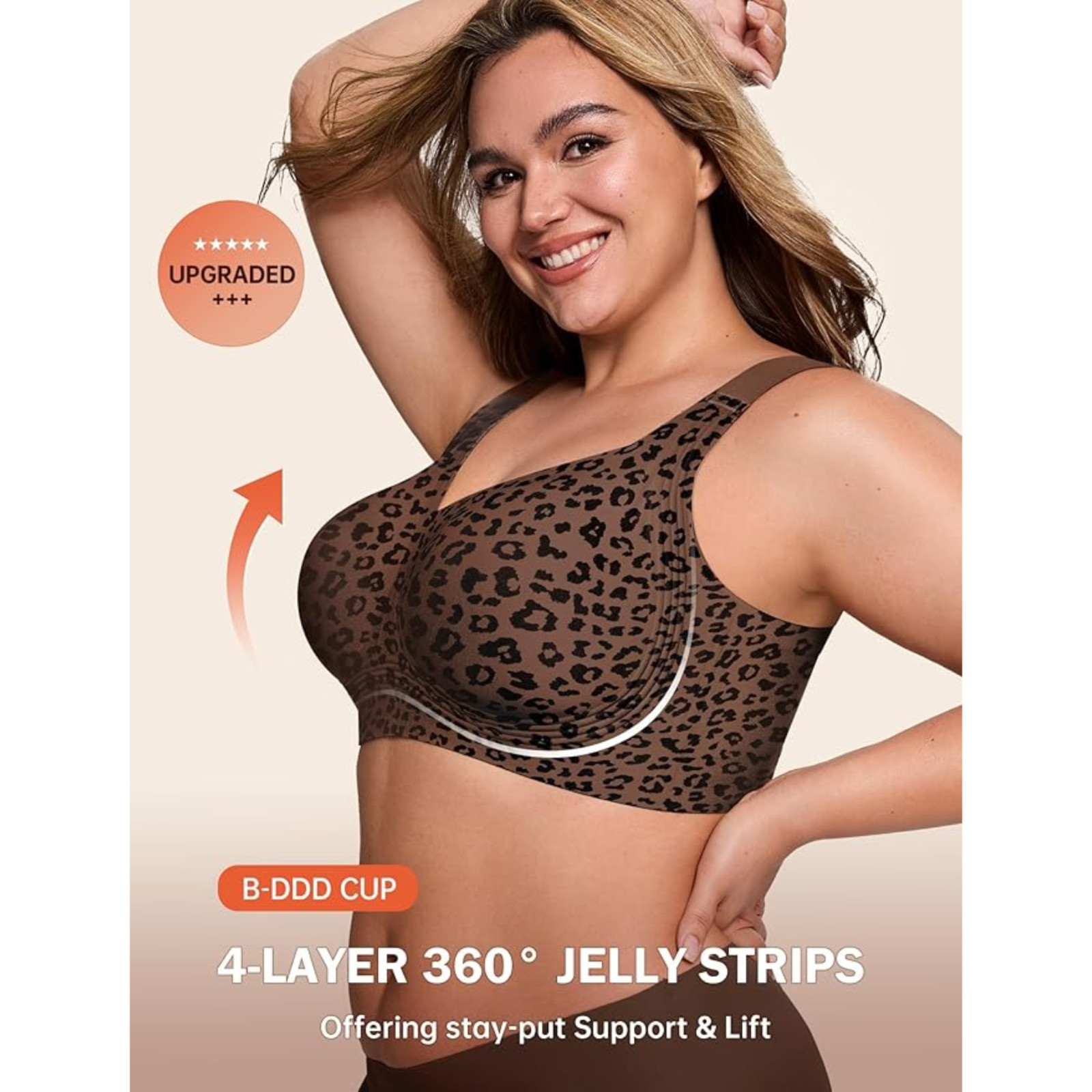 Womens Wireless Push Up Bra Full Coverage Seamless Supportive Plus Size