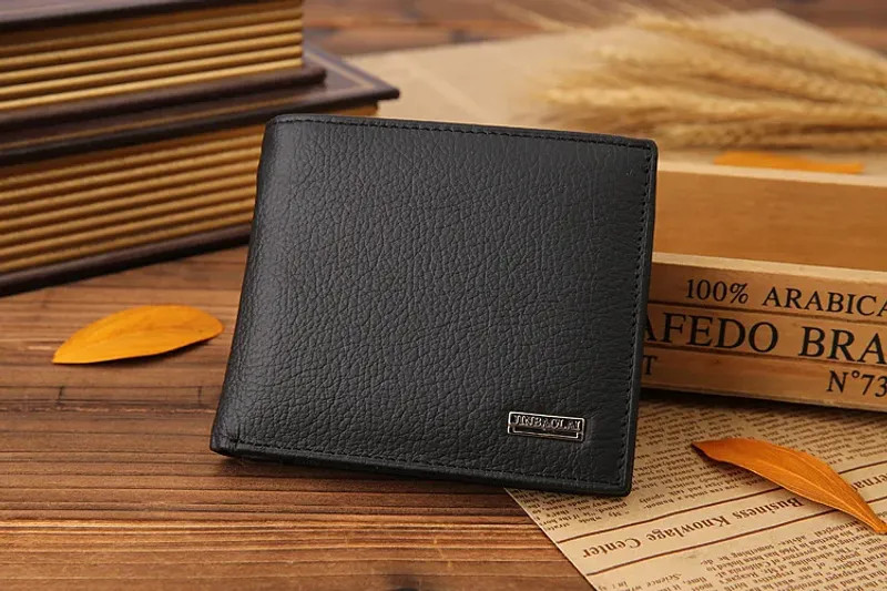 Classic Short Genuine Leather Men Wallets Fashion Coin Pocket Card Holder Men