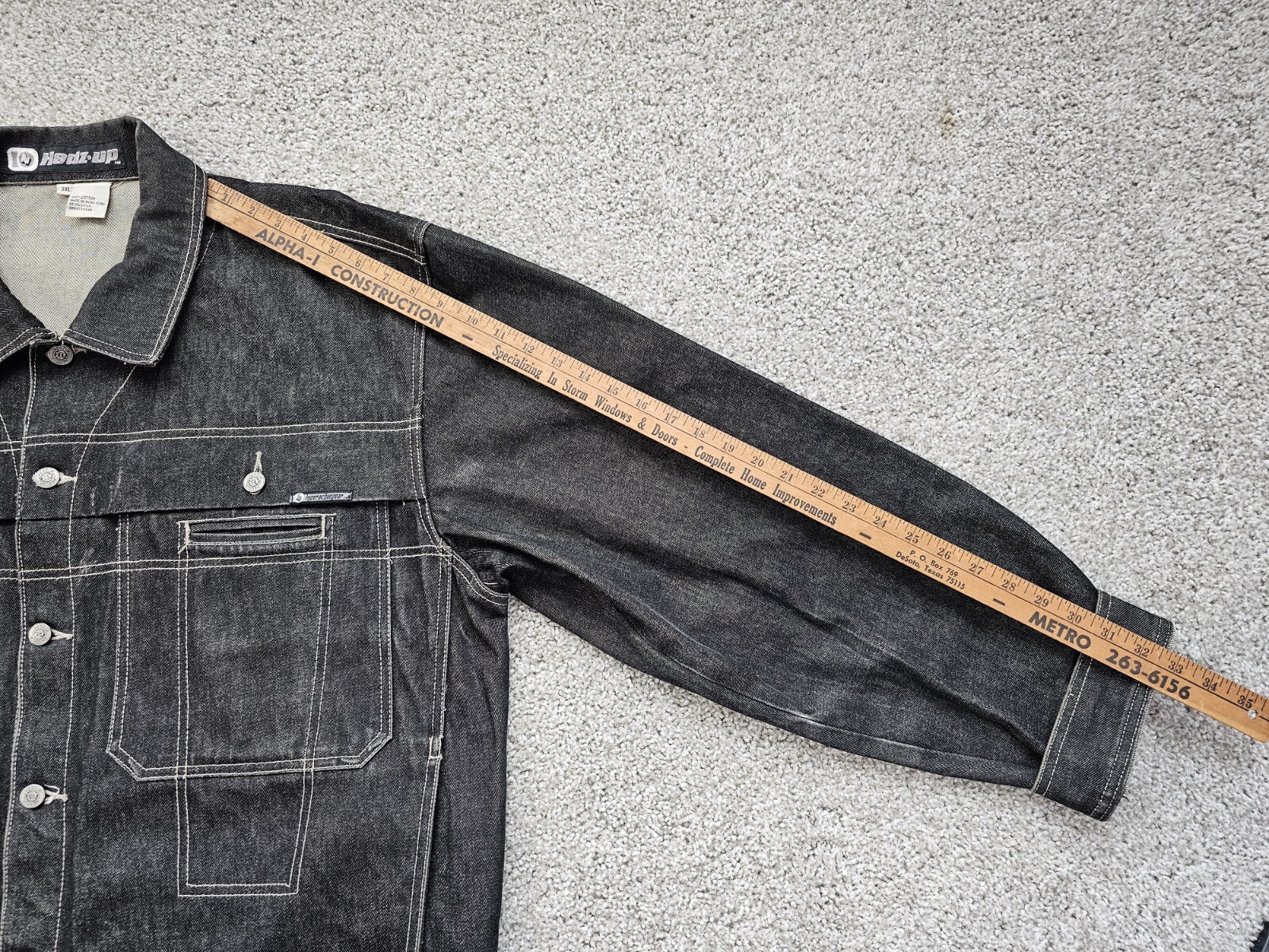 Hedz.up Jackets Sz 3XL/ Denim Jean Jacket/Hip-Hop Streetwear/Hong Kong/Vintage