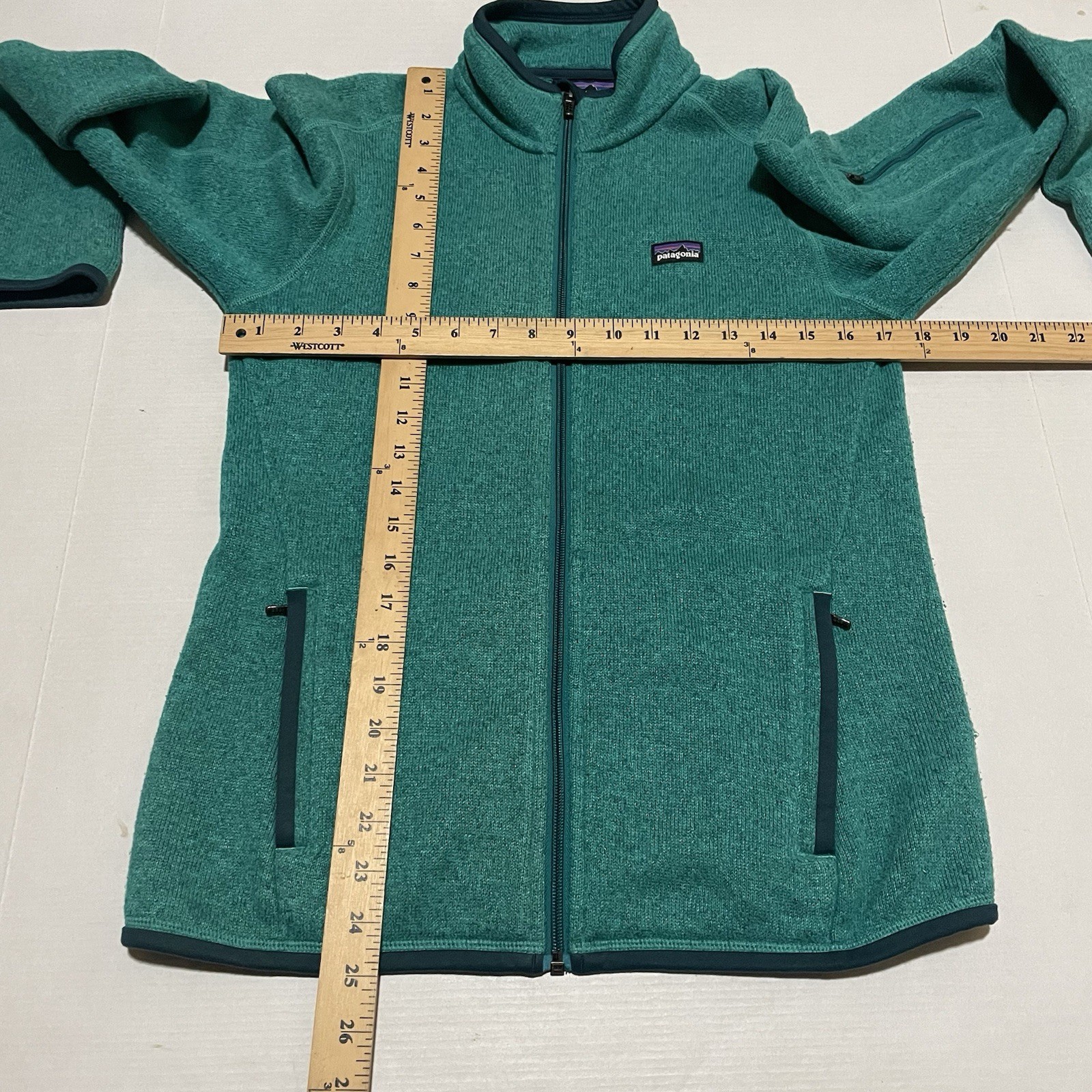 Patagonia Jacket Womens Size Small Teal Green Fleece Knit Better Sweater Jacket