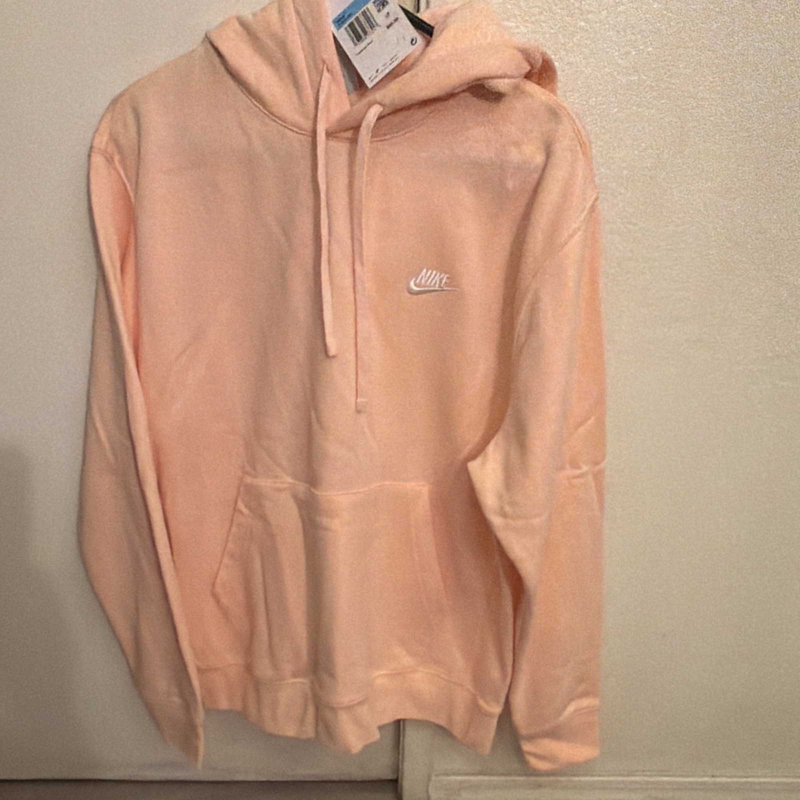 Nike Men’s Pink Logo Pullover Hoodie w/ Drawstring Kangaroo Pocket Size M
