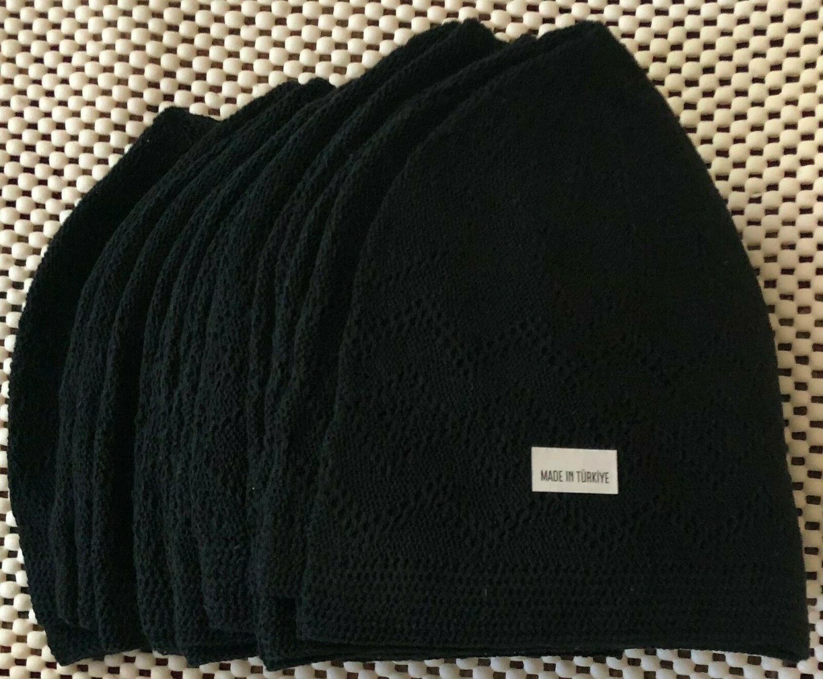 10 Piece wholesale Lot Islamic Men Kufi Prayer Cap Black Color Made in Turkey