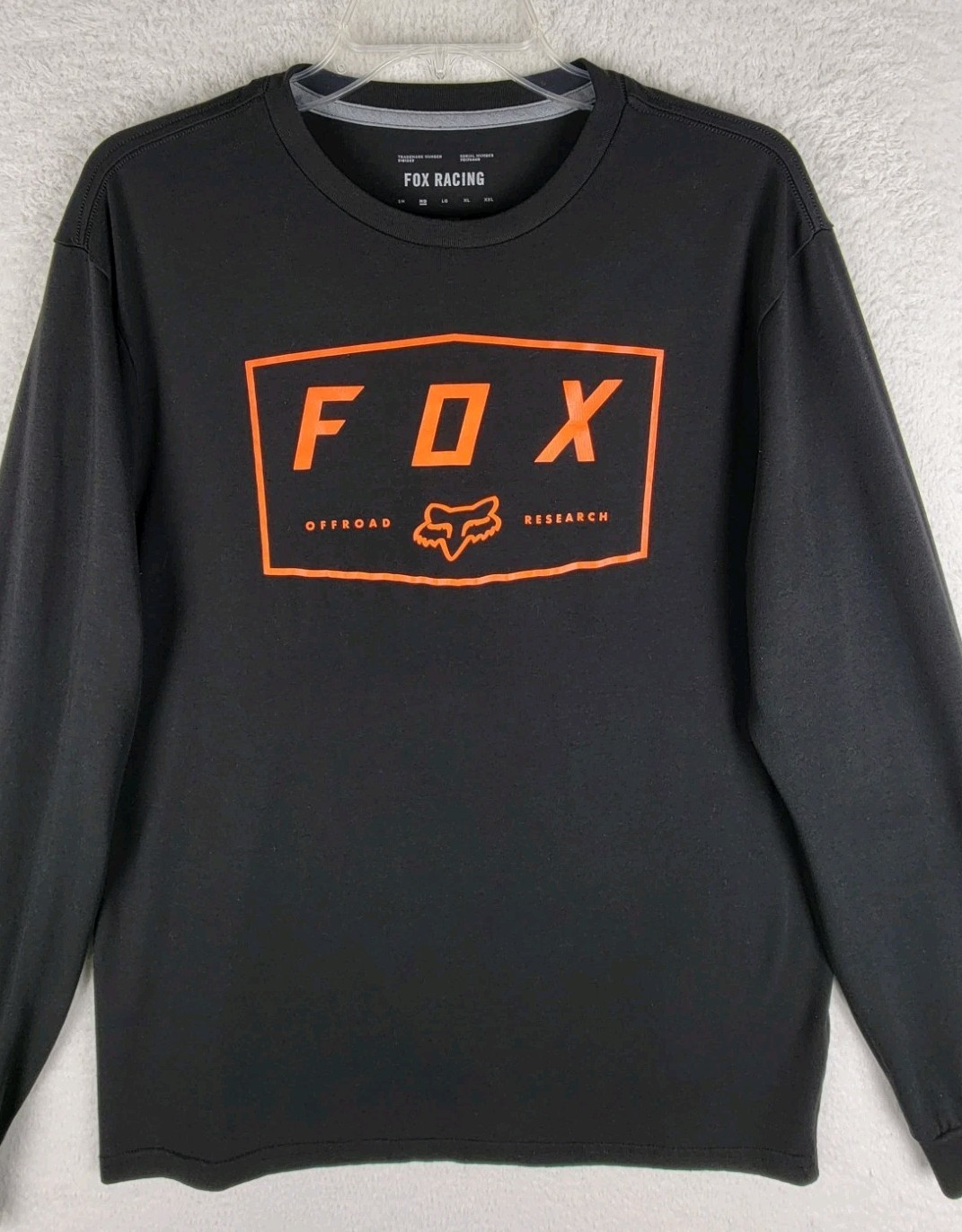 Fox Racing Badger Long Sleeve Tech Tee Shirt Size M Black