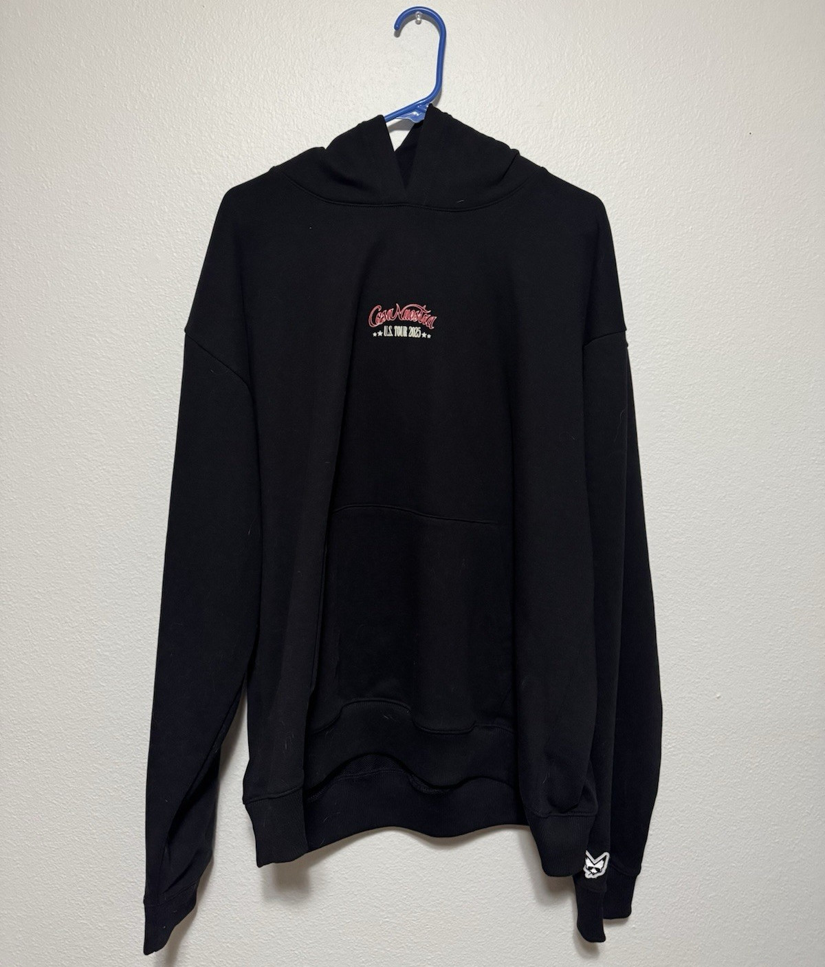 Rauw Alejandro U.S. Tour 2025 Men’s Black Graphic Fleece Hoodie Pockets XXL