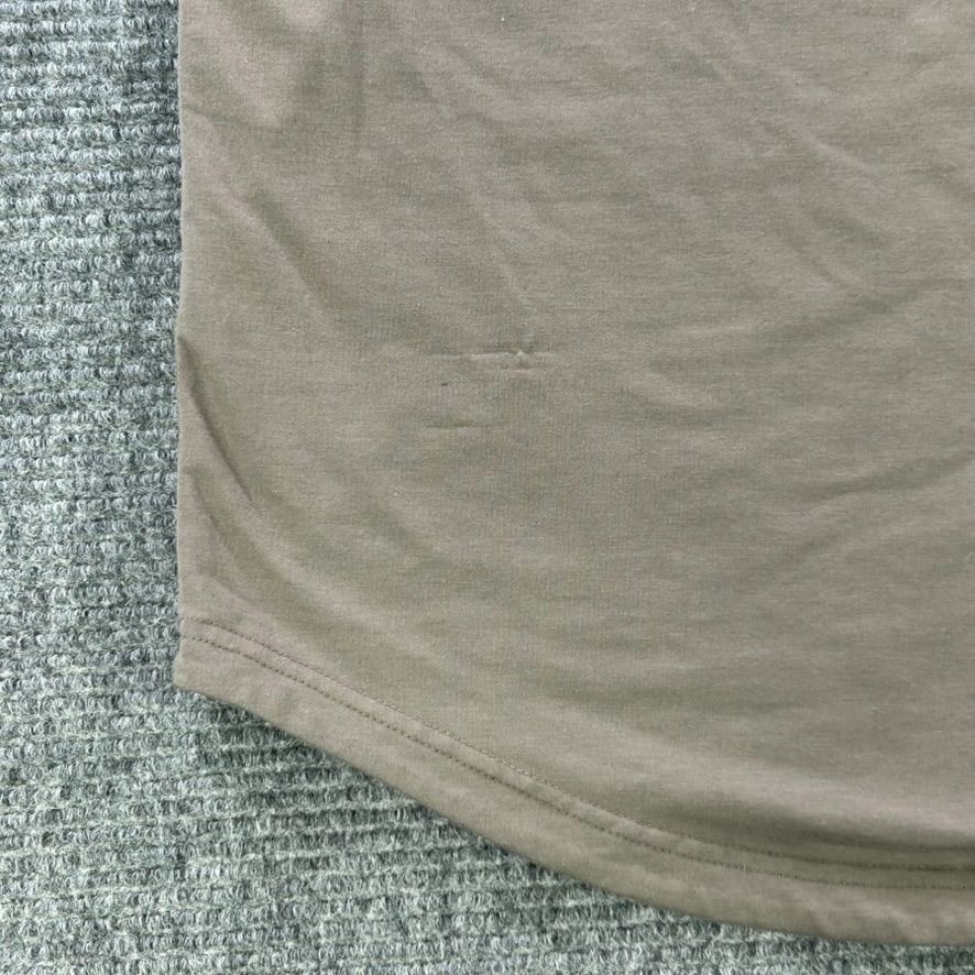 BYLT Premium Basics Drop Cut Long Sleeve Henley Mens XL Brown Athleisure Workout