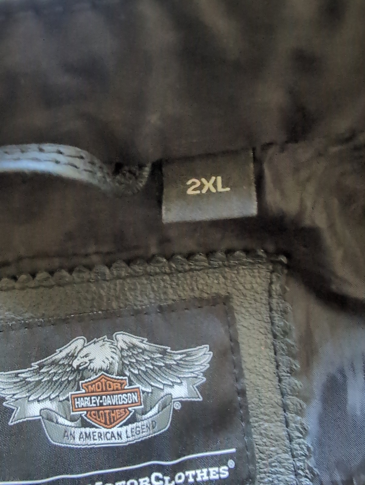 Harley Davidson 2XL Men’s FOSTER Black Leather Motorcycle Vest **READ