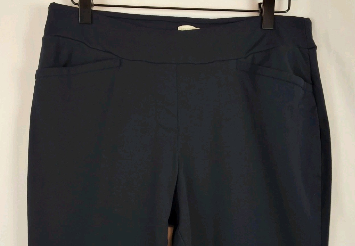 Spartina 449 Womens Pull On Pants Navy Blue Stretch Rayon Nylon Spandex Sz-XL