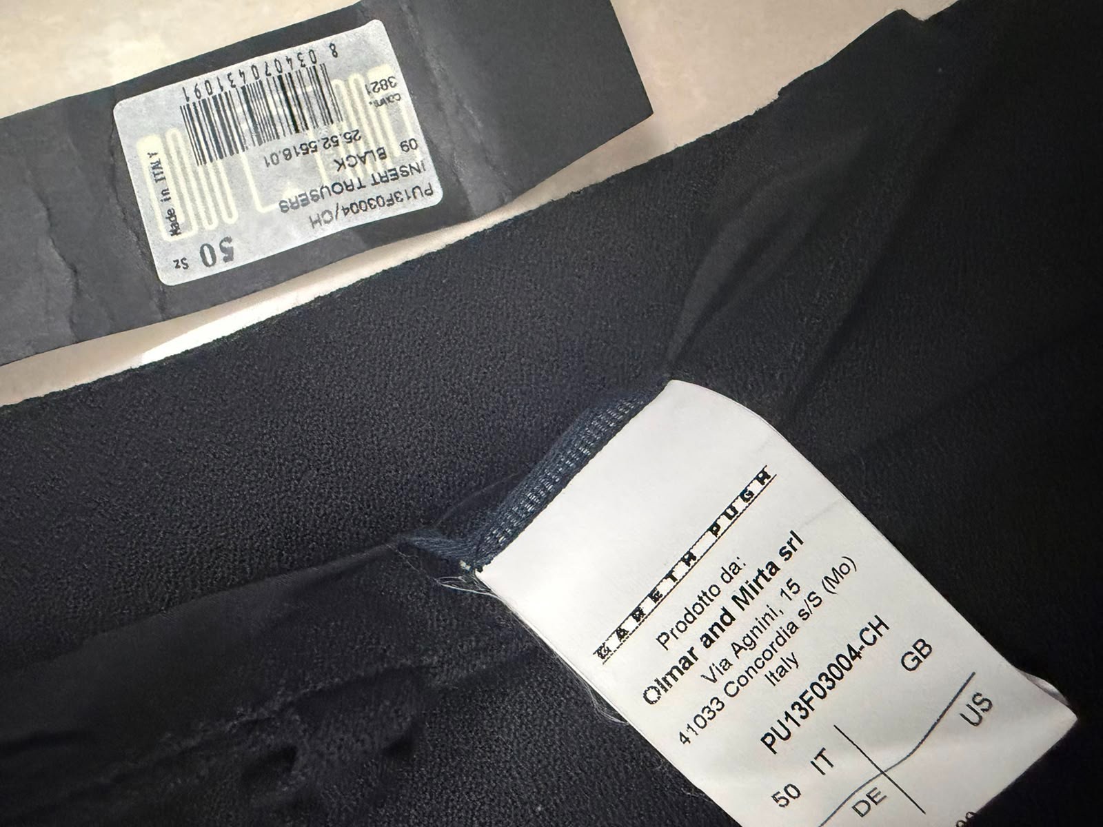 RRP £850 Gareth Pugh Black Wool trousers Mens IT 50 Size L pants rick owens