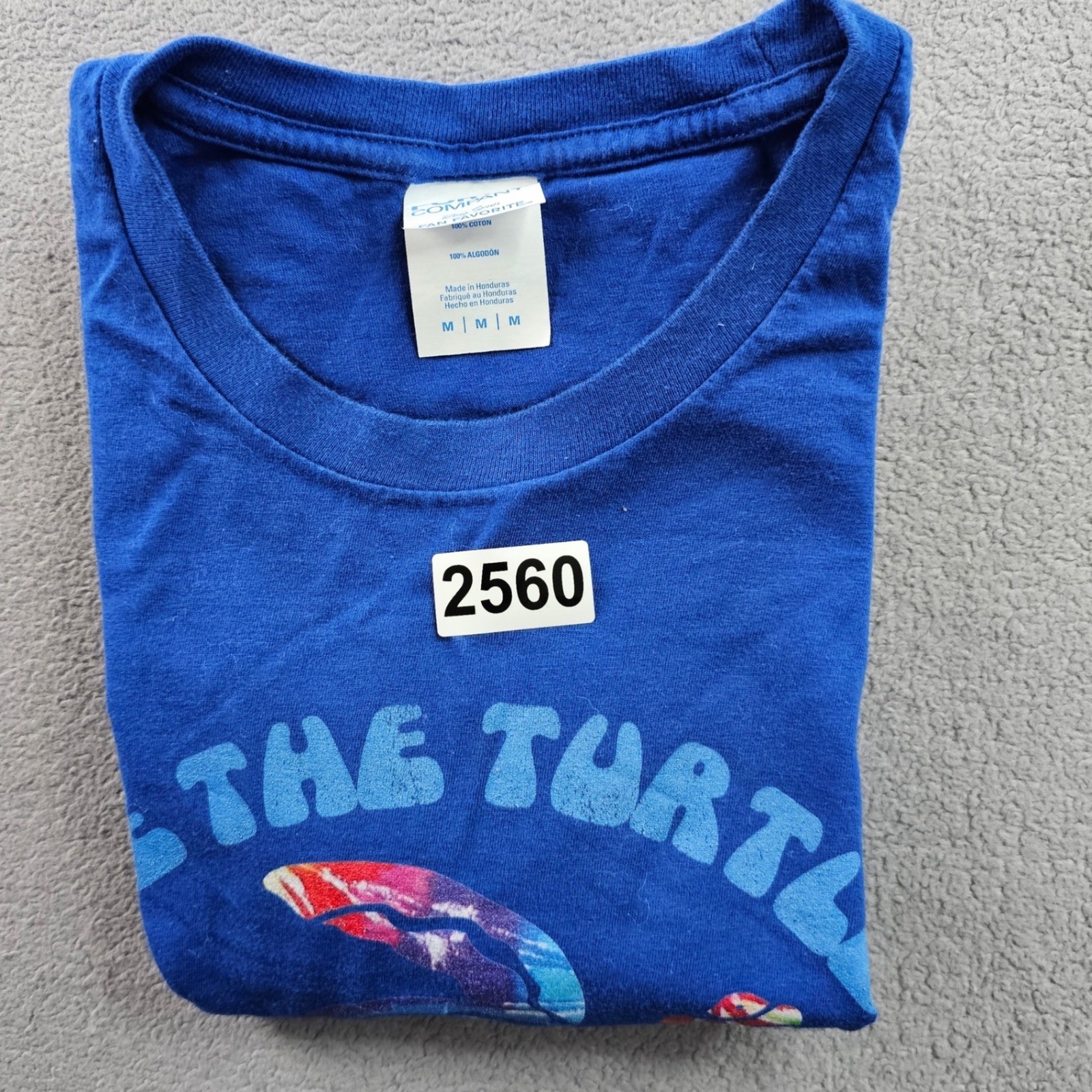 Port & Company T-Shirt Youth M Blue Save The Turtles Graphic Crew Neck Pullover