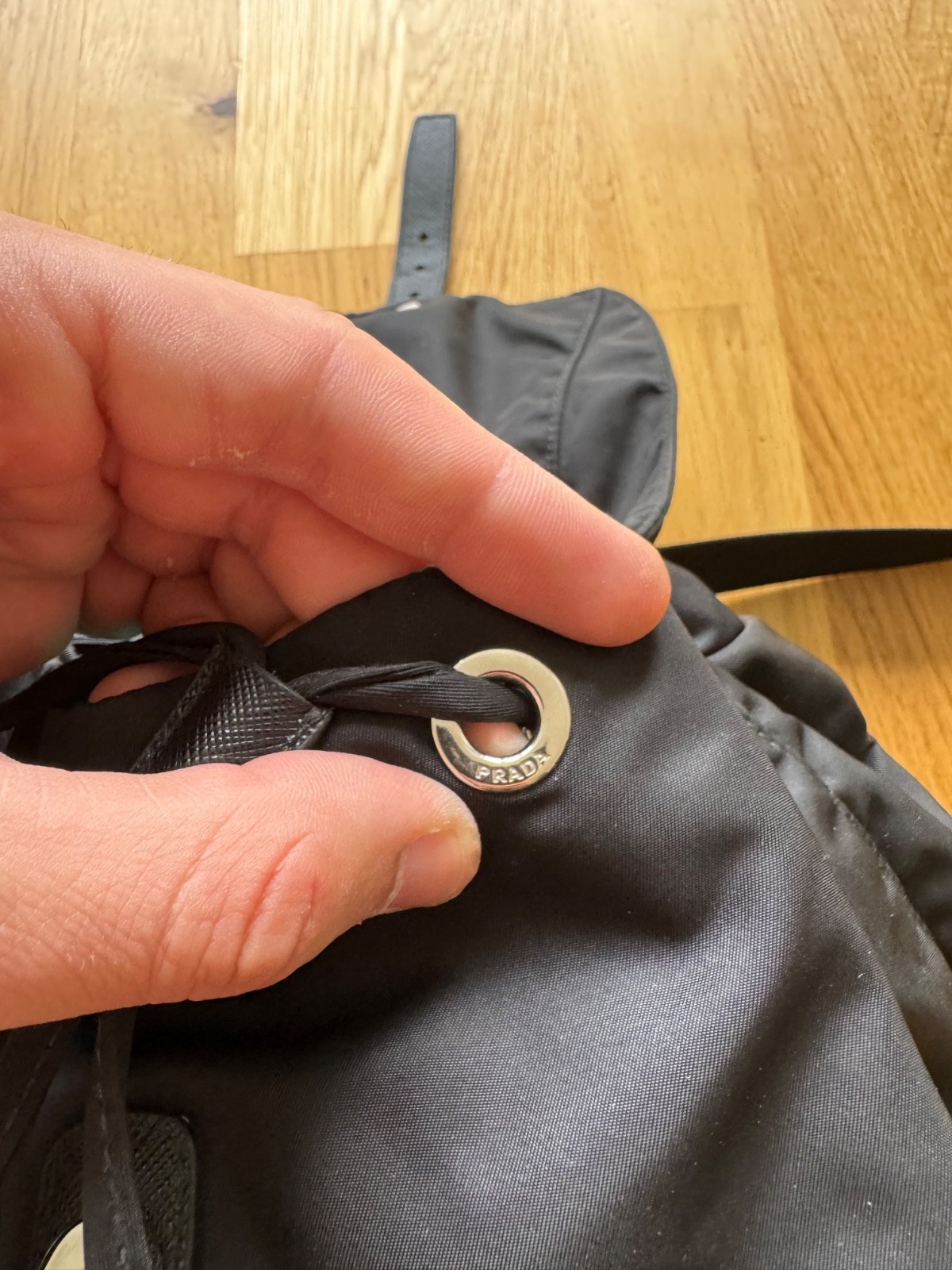 PRADA Re Nylon Buckle Closure Backpack Medium Black Nylon