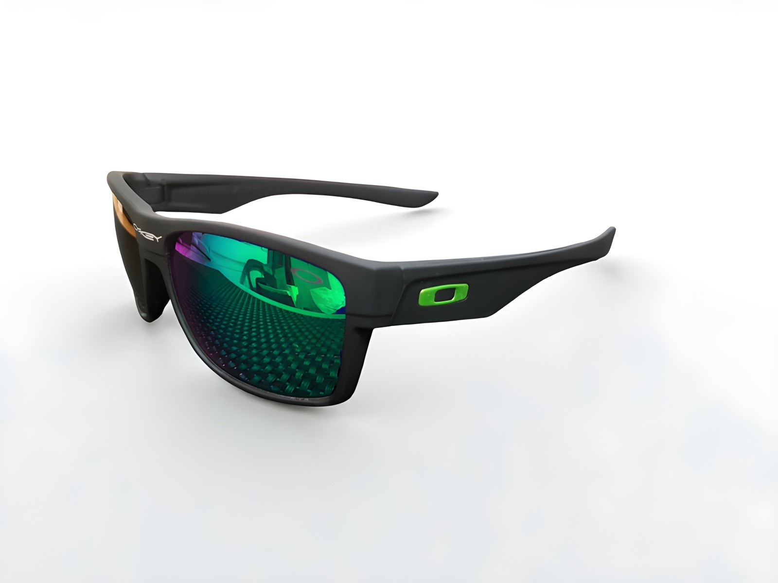 Oakley Two Face Black/Green Polarized Sunglasses