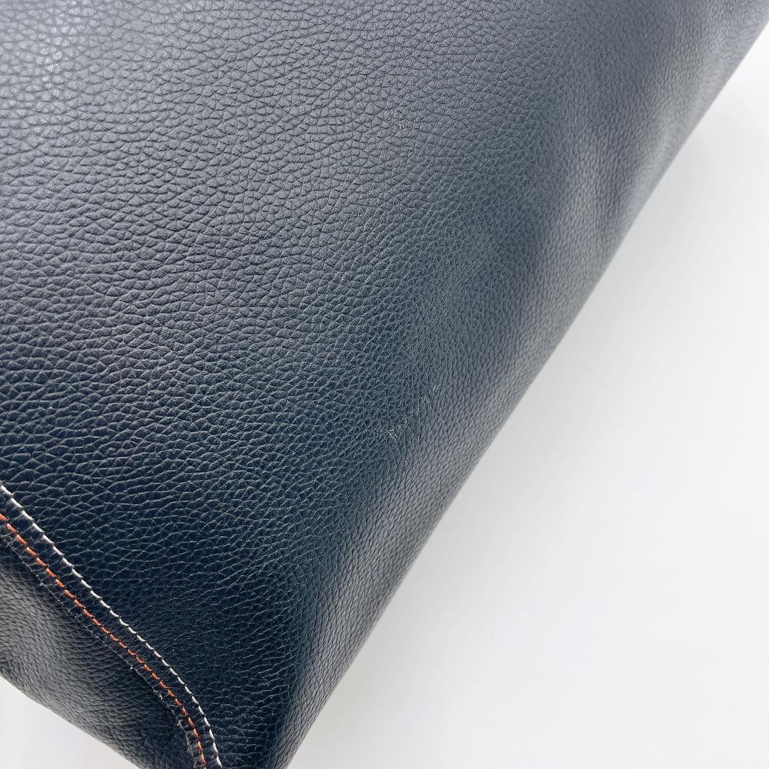 Kitamura h385 A4 Tote Bag Leather Embossed Black Shoulder Japan 0612640