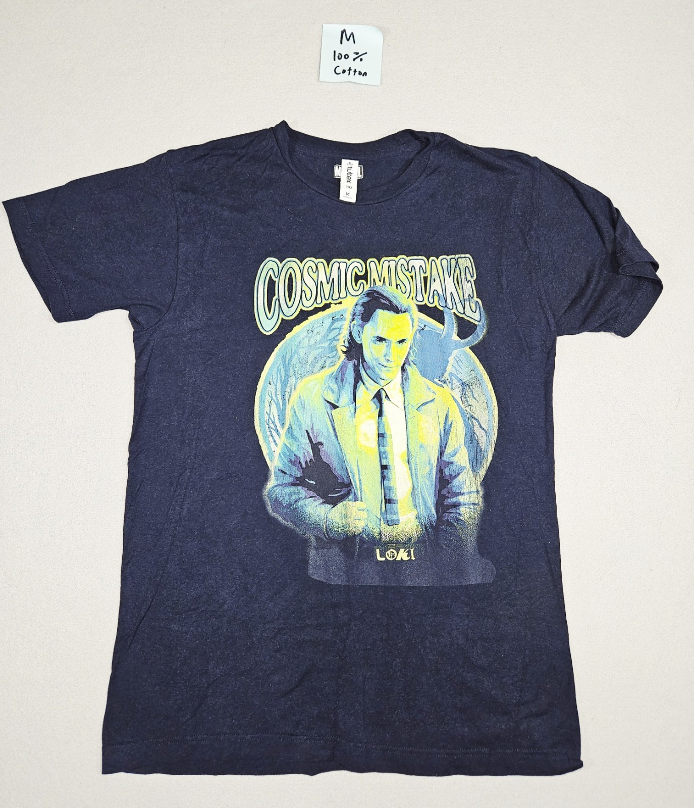 Marvel Studios Loki Cosmic Mistake T-Shirt Men’s Medium Graphic Crew Neck Tee