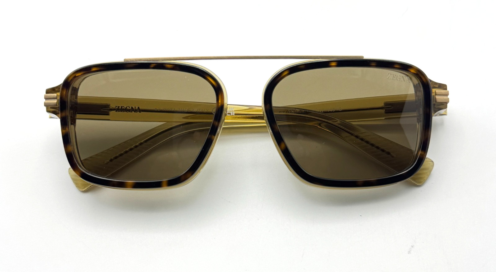 Ermenegildo Zegna Sunglasses EZ0299 56N Havana Brown Frame Green Lens 55mm New