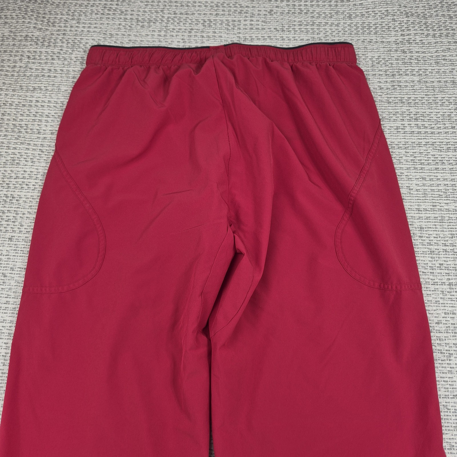 Paskho Pants Mens Large Red Travel Track Athletic Stretch Zip Pocket Hiking