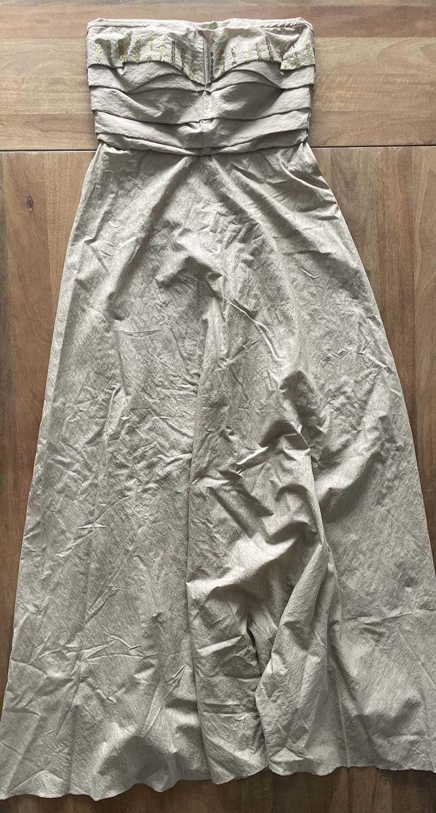 NWT Maria Valentina Corset Ball Gown Beige Sleeveless Maxi Prom Dress Small $500