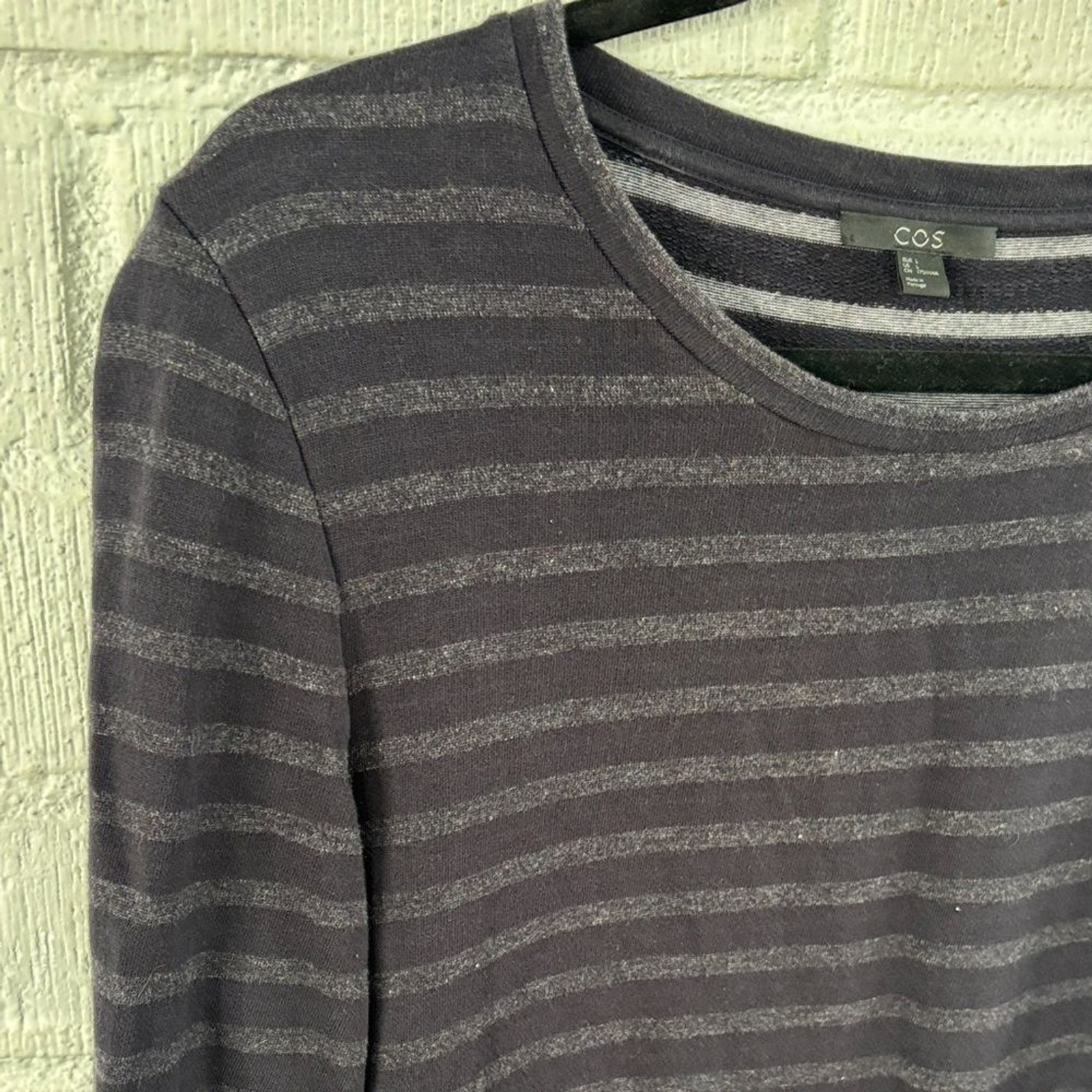COS Striped Oversized Long Sleeve Dress sz L