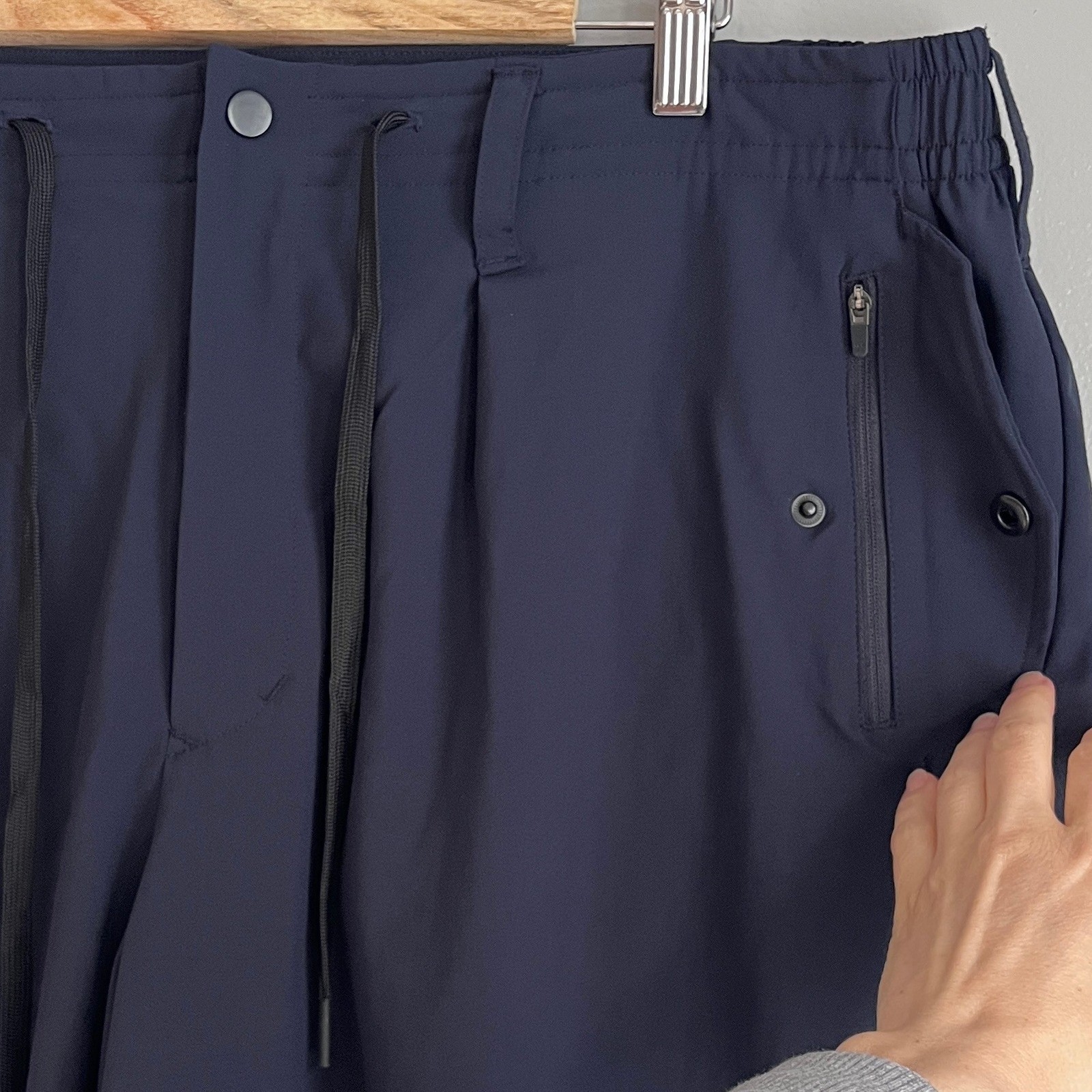 Paskho Sanctuary Navy Travel Snap Ankle Pants Pockets Womens Size L *40 Waist
