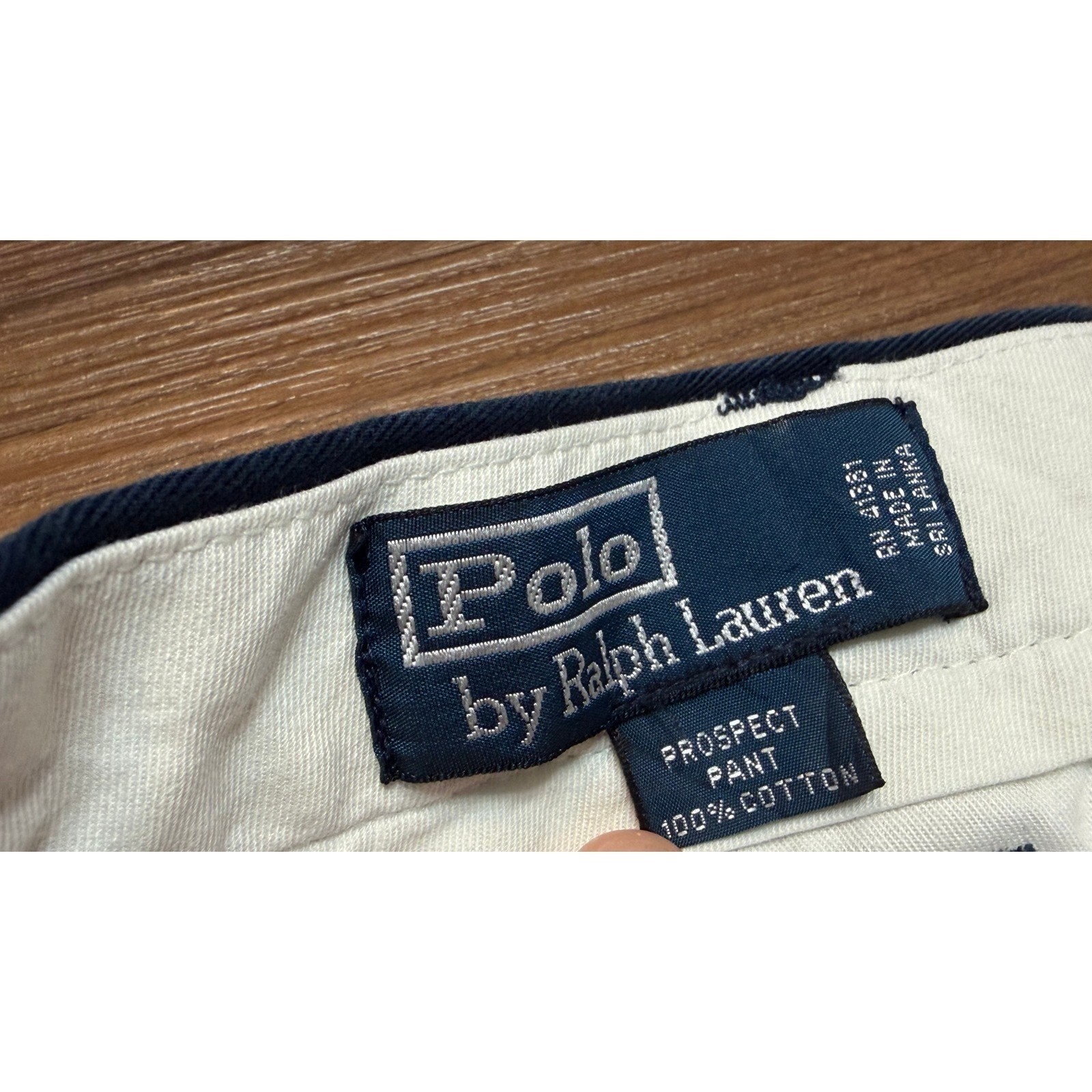 Polo Ralph Lauren Prospect Pants Navy Blue Chino Pleated Trousers Sz 36×32