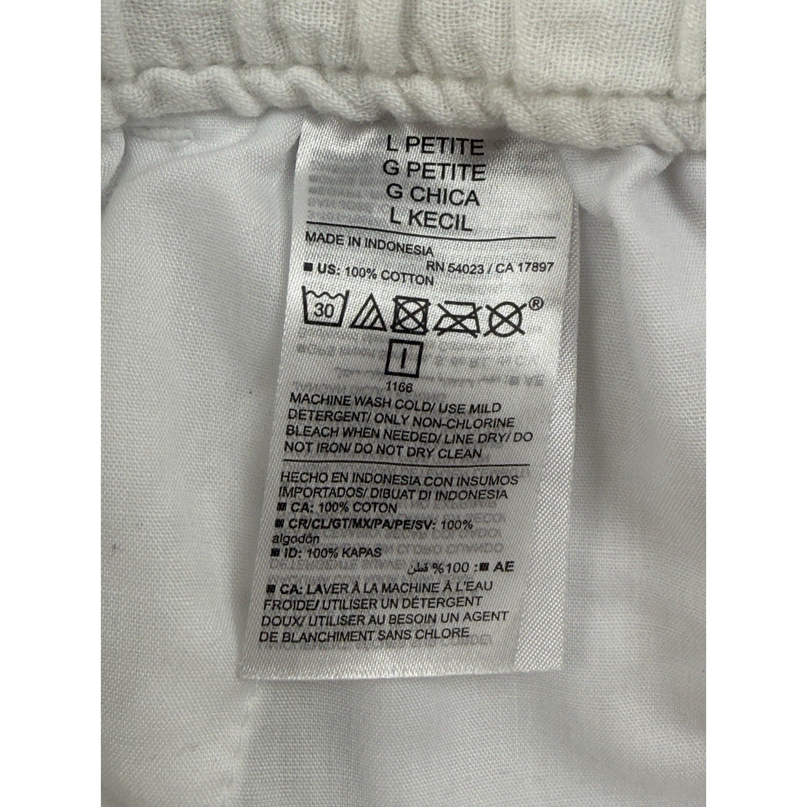 Old Navy Gauze Pants Womens L White Wide Leg Pull On Double Cotton Boho Beachy