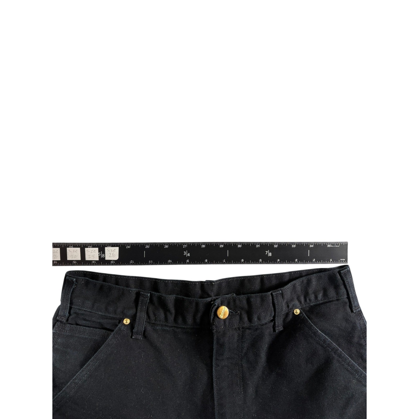 Carhartt Original Dungaree Carpenter Pants Mens 31×32 Black Cotton Double Knee