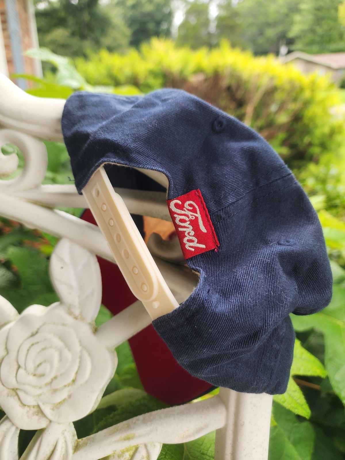 Ford Mustang Embroidered Adjustable Baseball Cap Hat Navy Tan Logo