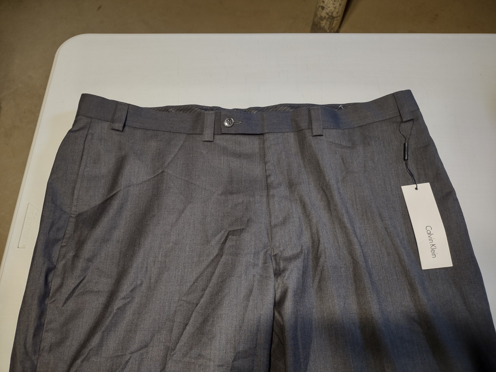 NWT – Calvin Klein – Men’s Flat Front Dress Pants – Charcoal – 42W x 42L