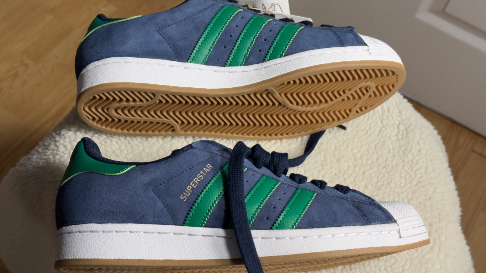 NEW adidas Superstar Adv Men’s US 8.5 Collegiate Navy / Green Originals JQ2098