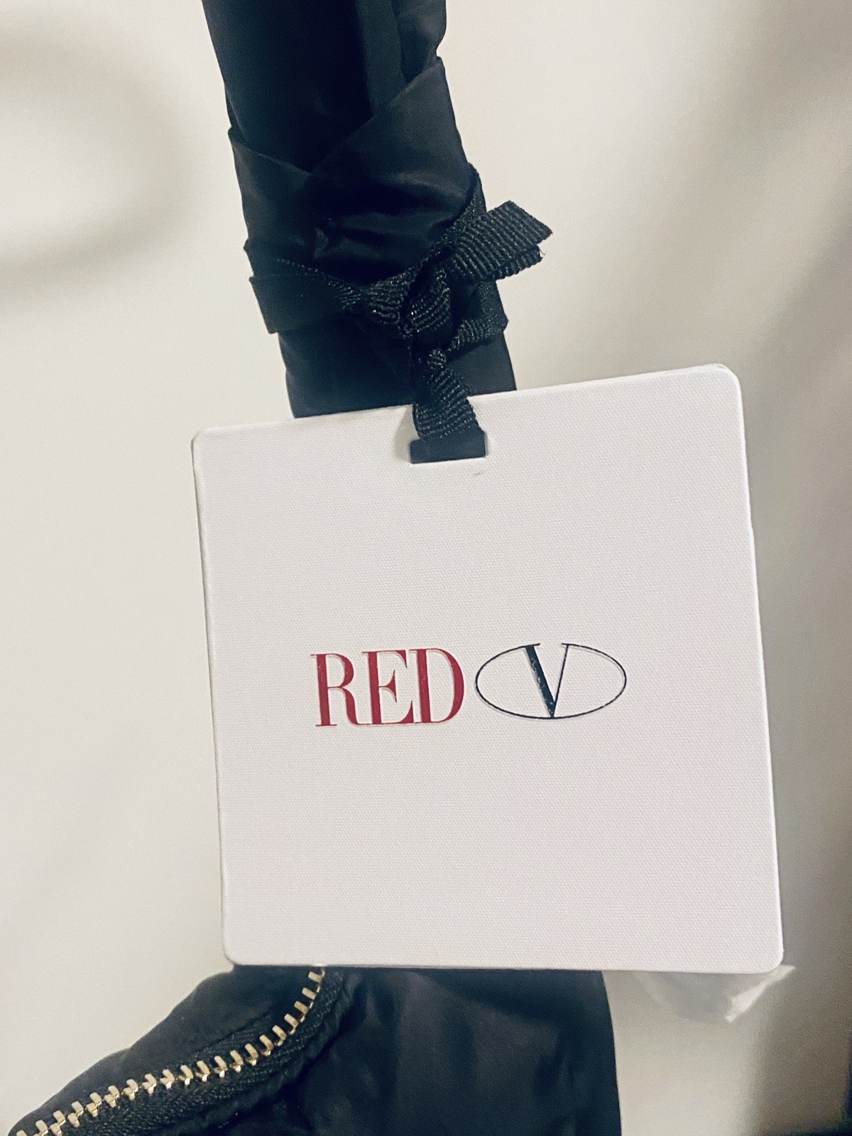 NWT Red Valentino black nylon Knot Me Up Shoulder Bag.