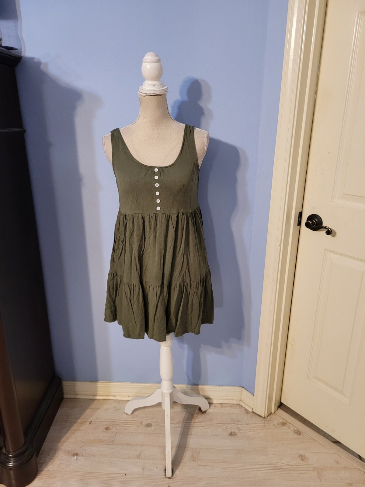Shein Small Blouse Womens Green Sleeveless Babydoll