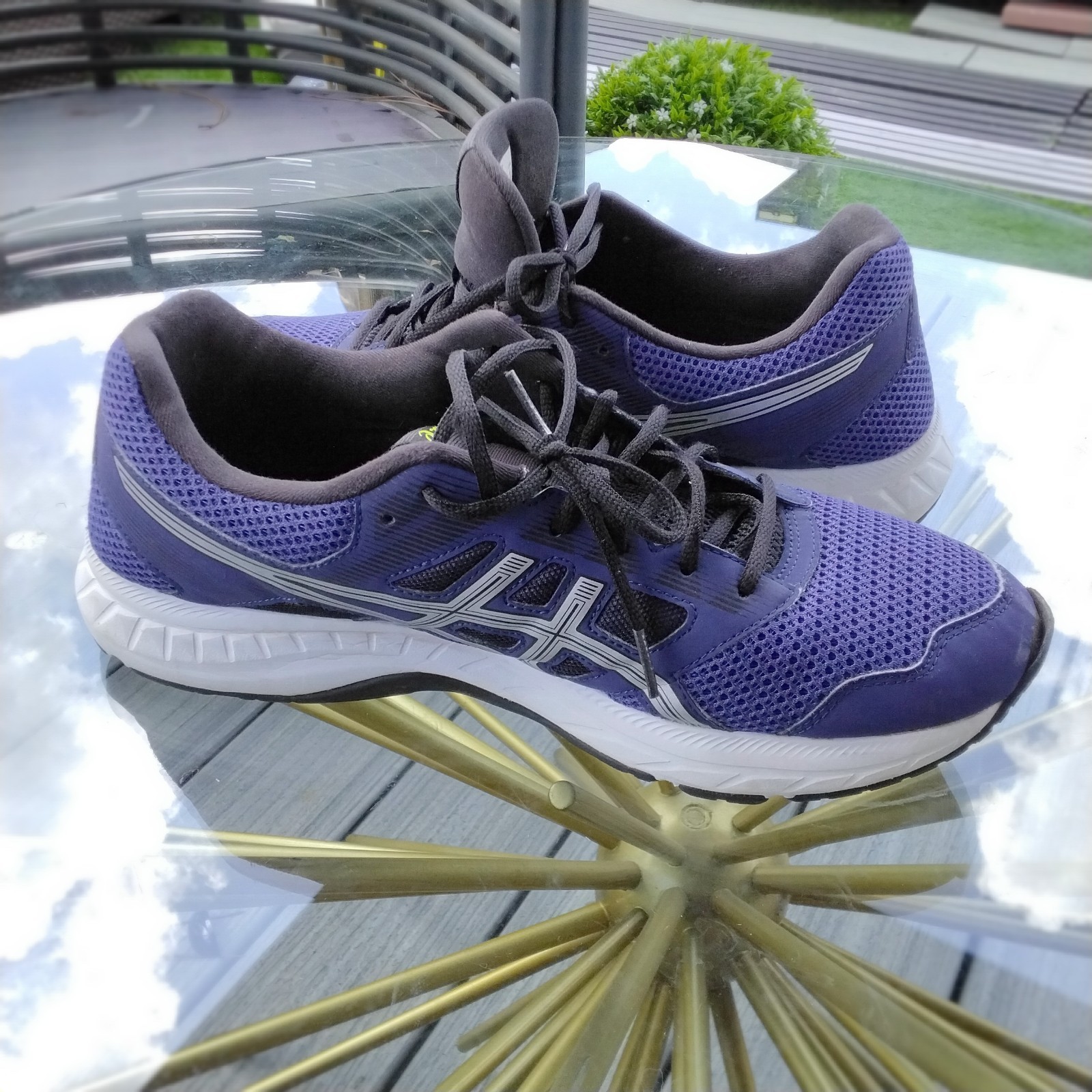 Asics Men’s Gel-Contend 5 Blue Green White Running Shoes Size US 13, EURO 48