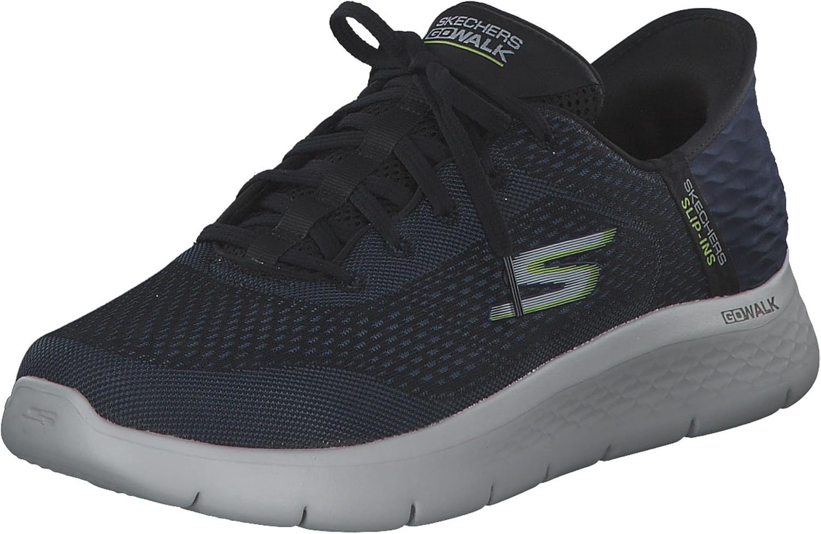 Skechers Men’s Go Walk Flex – New World Sneaker – Navy/Lime – 9 D – Medium