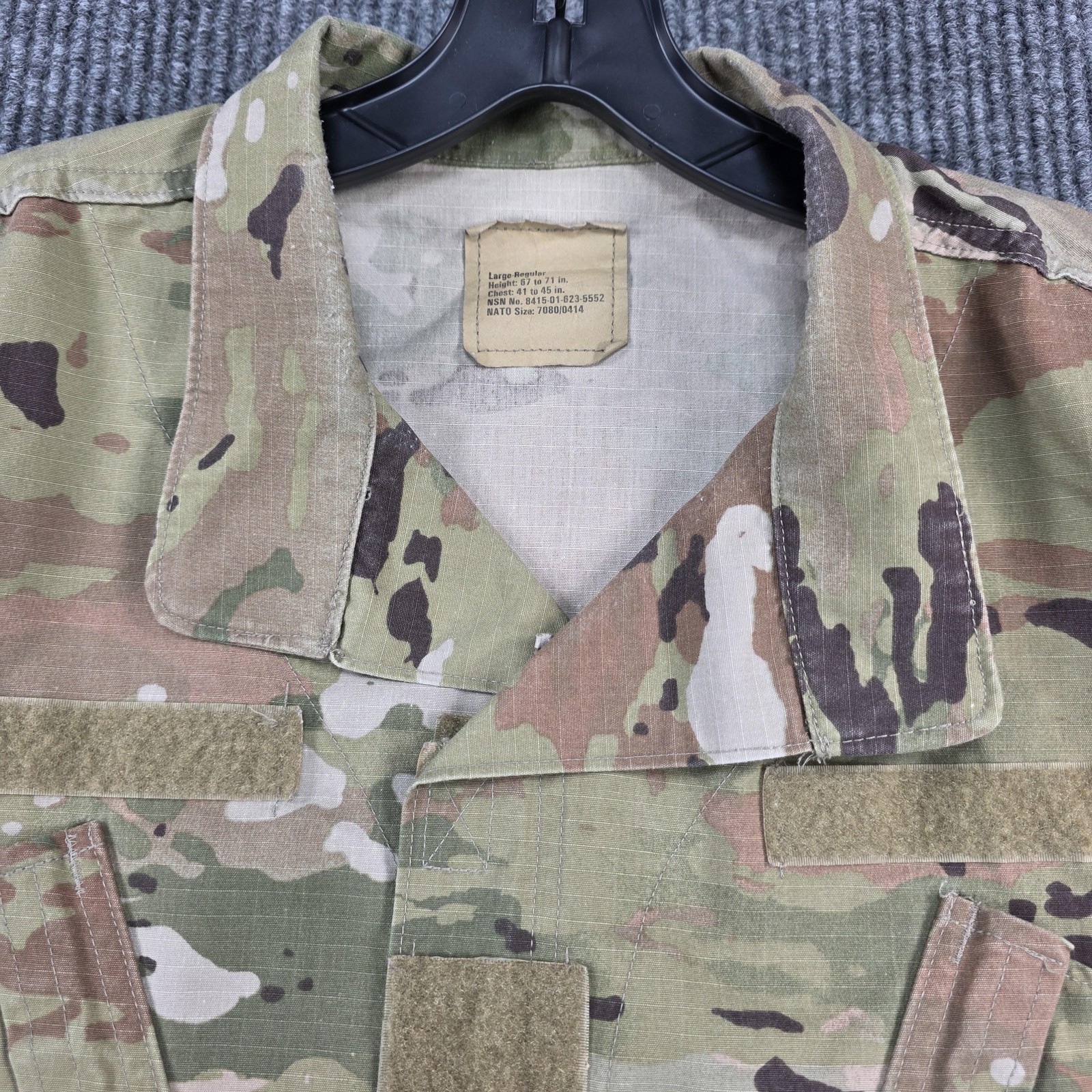 US Army ACU Jacket Mens Large Regular OCP Camo 50/50 NyCo NSN 8415-01-623-5552
