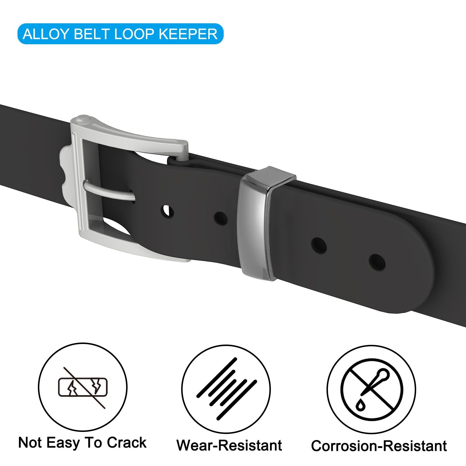 2Pcs 1 1/8 Inch 30mm Belt Loop Keepers Alloy Belt Men’s Buckle Gold Tone