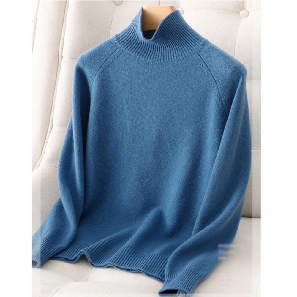 Turtleneck Cashmere Knitted Sweater Women Jumpers Long Sleeve Thick Pullover Top