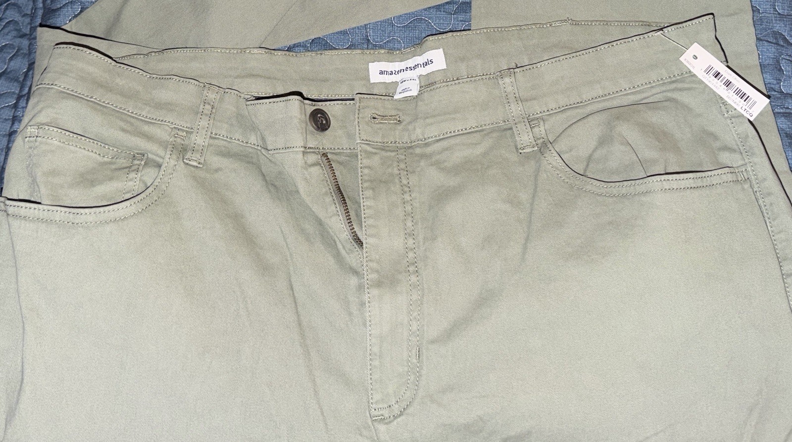 4 Pairs Of Amazon Basic Chino Pants Olive Green Size 40