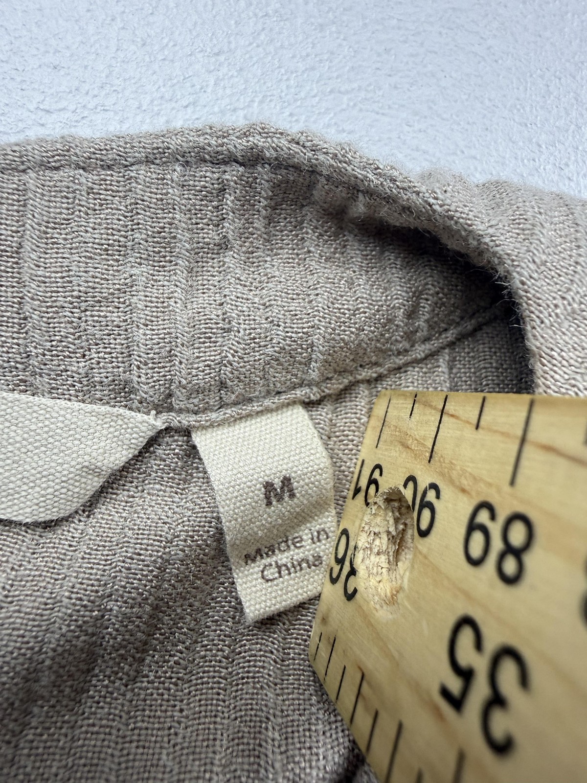 Soft Surroundings Blouse Womens M Beige Boat Neck 3/4 Sleeve Tunic Top Woven