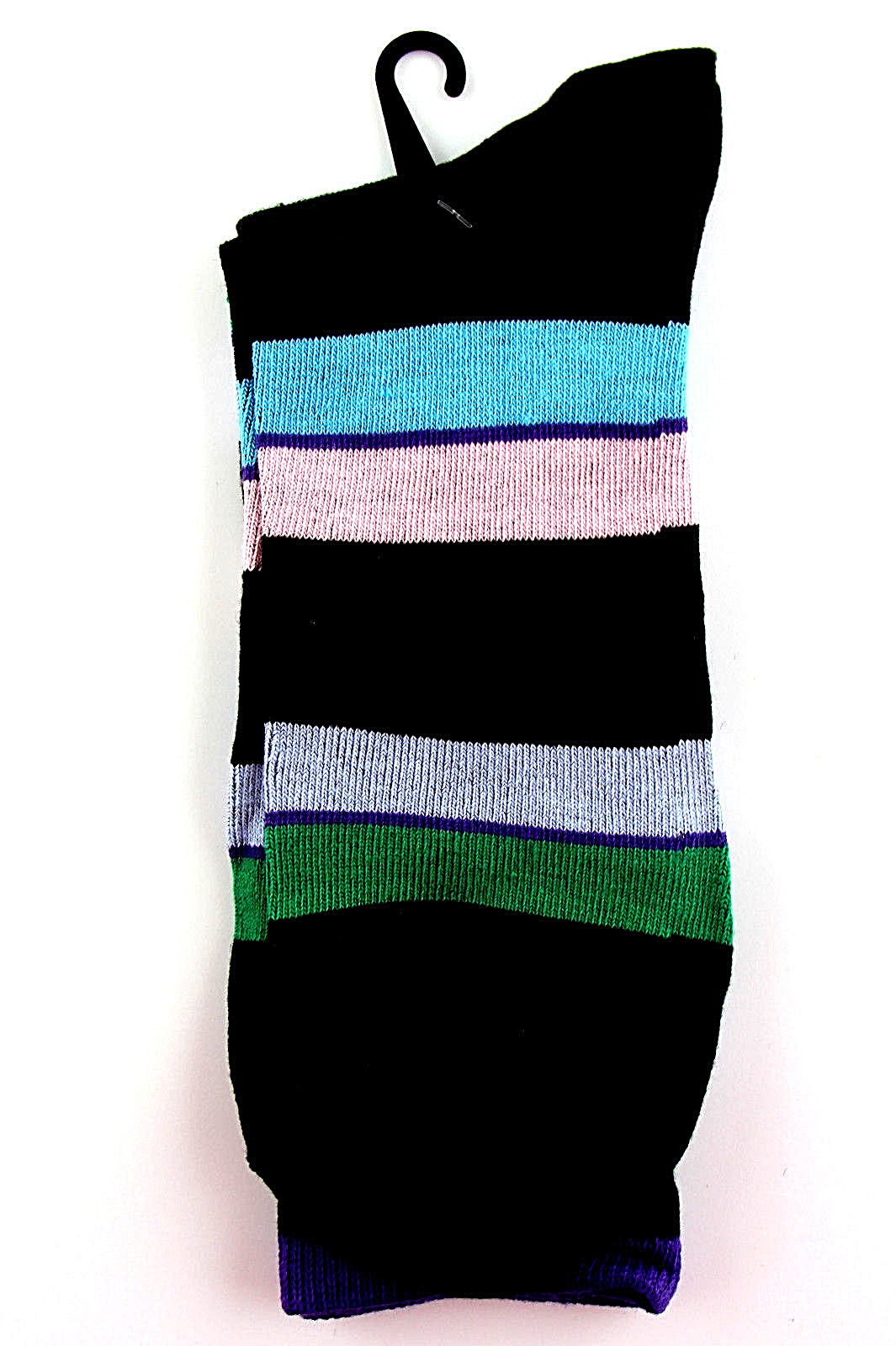Men’s Casual Socks Goldstar Fashion Cotton Blend Wide Stripe Purple Top Footwear