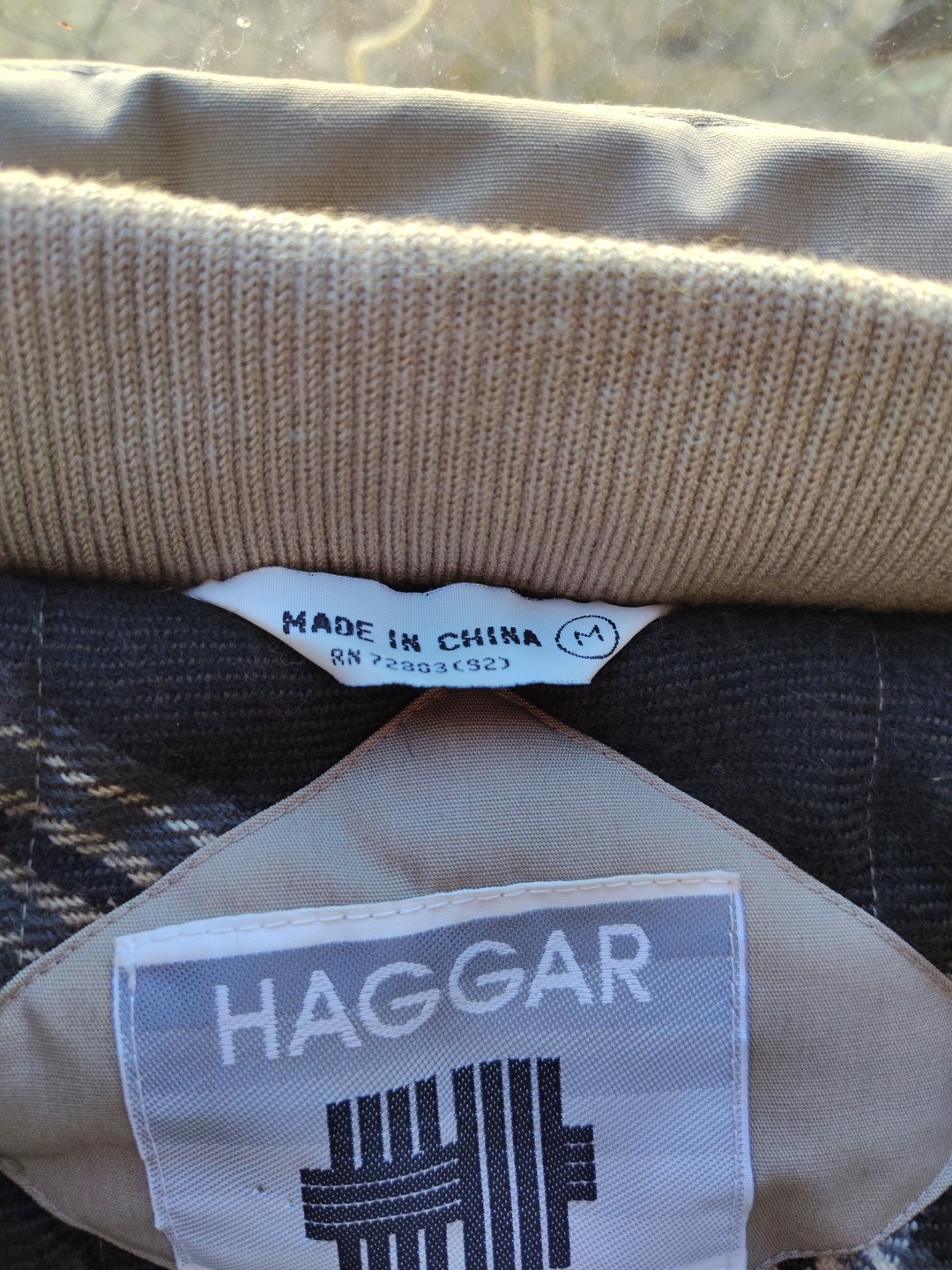 VTG Haggar Men’s Medium Coat Quilted Full Zip Snap Removable Hood EUC